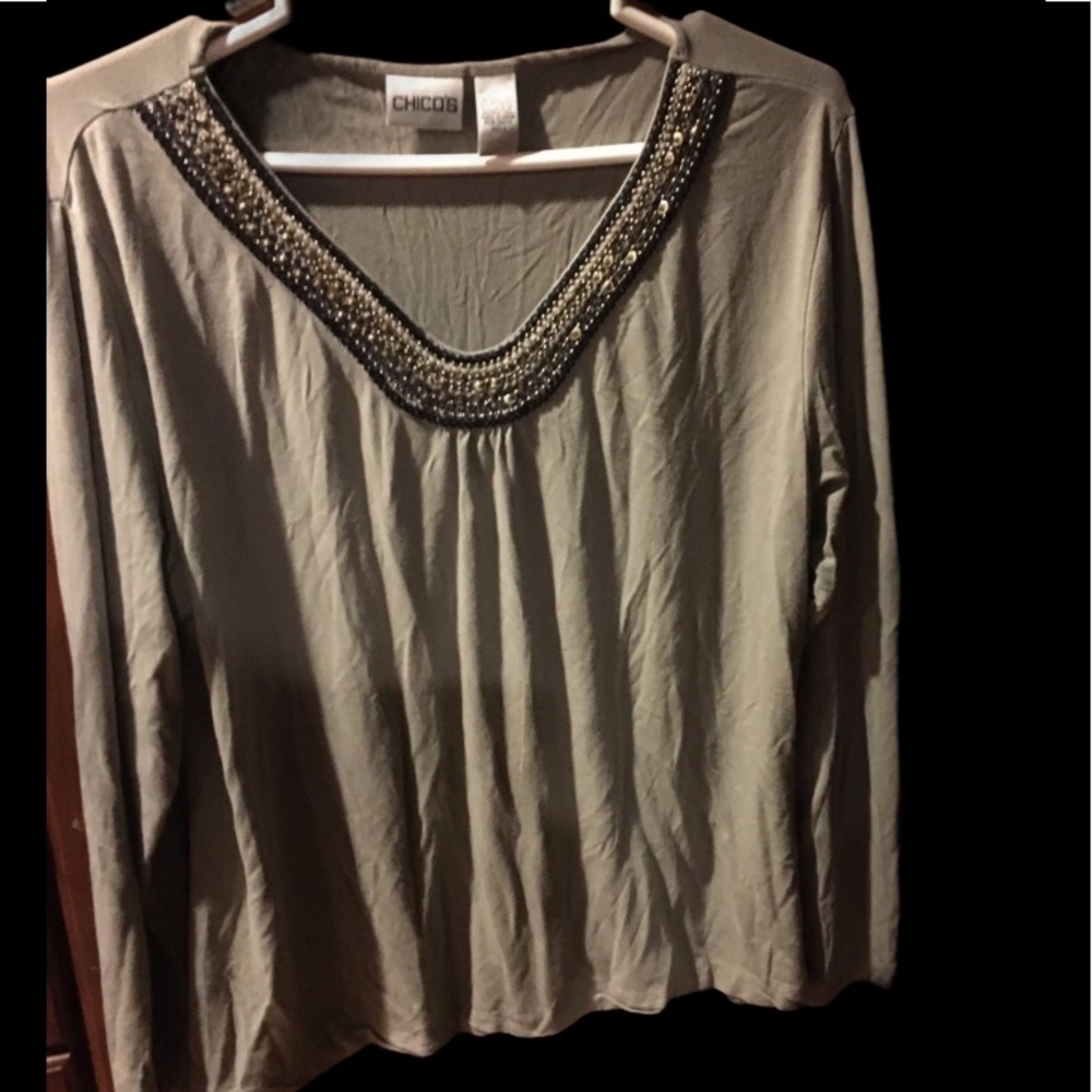 Chico’s beaded long sleeve top